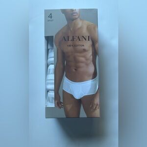 Alfani Men's Classic White Cotton Briefs - 4 Pack